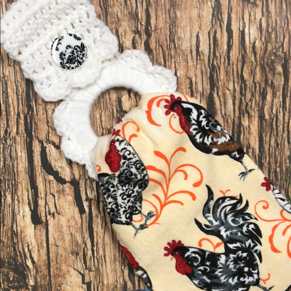 Chicken kitchen towel & towel hanger set